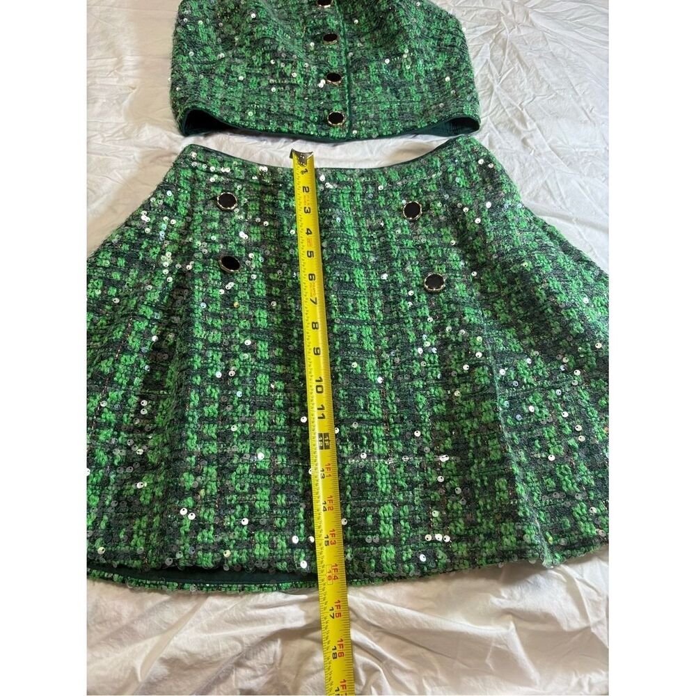 Antropologie Green Sequin Tweed Two-Piece Set - Picture 4 of 12